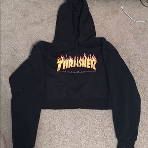 thrasher cropped hoodie
